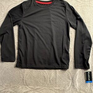 NWT Cuddl Duds Boys Flame Resistant Pajama Top Black L (10/12) Polyester
